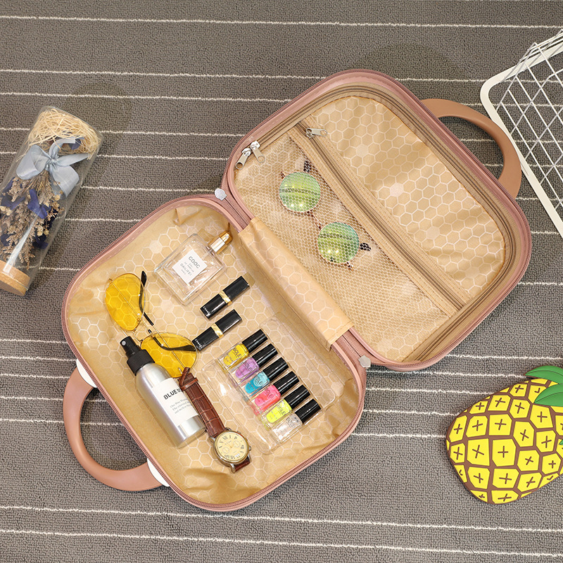 Maletas pequeñas al por mayor, maletas vintage, estuches de cosméticos, cajas de almacenamiento de equipaje, estuches de cuero, estilo lunar de moda