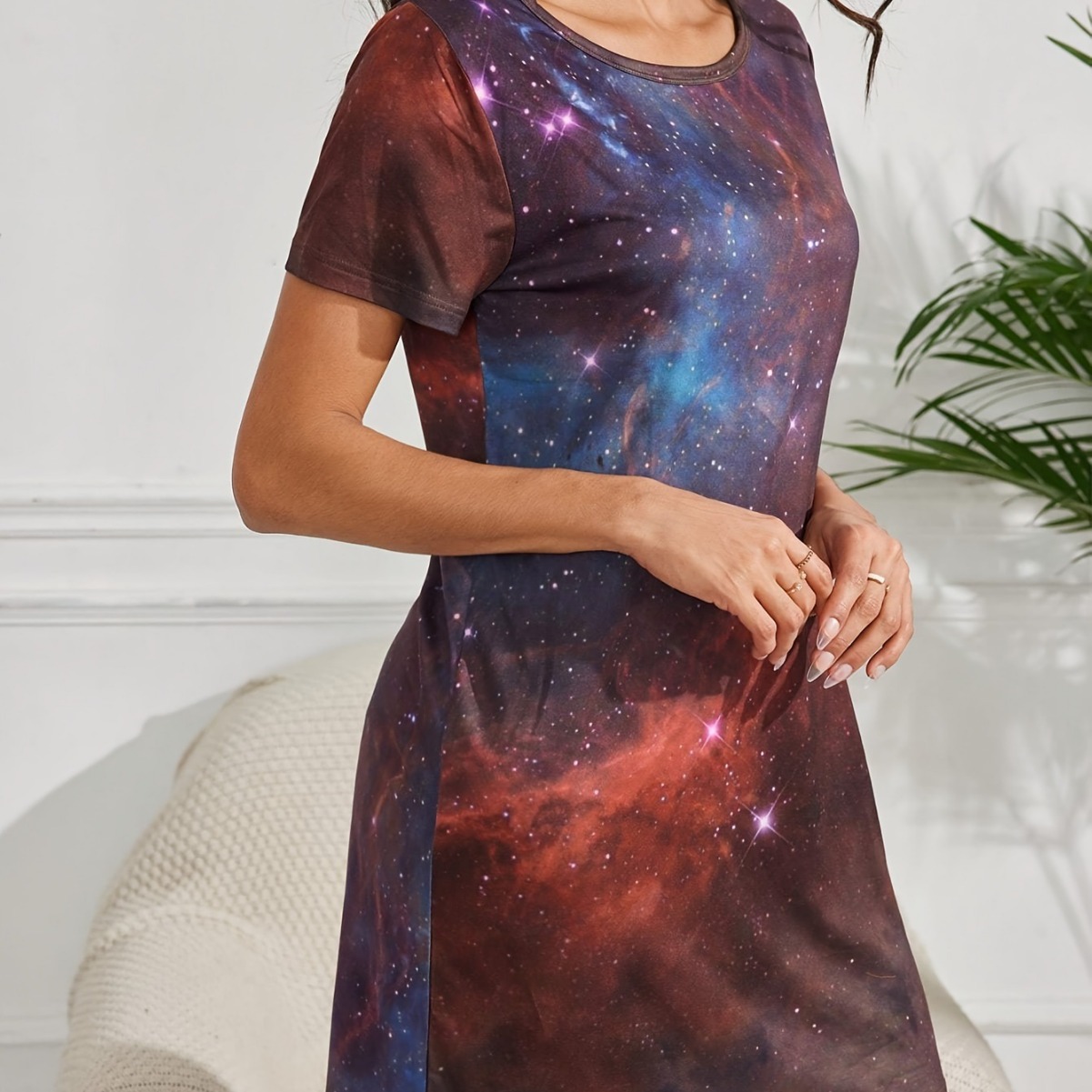 Ropa de mujer transfronteriza europea y americana Moda de Amazon Verano Cuello redondo Pantalones cortos de manga corta Pijamas de dos piezas Estilo casual europeo y americano