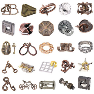 TC Intelligence Tripping Puzzle Children's Toy Alloy Horseshoe Lock Luban Lock Kongming Lock Nine-chain Burning Brain Maze