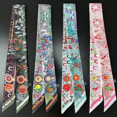 韩版新款植物花卉女士斜纹绸装饰飘带缠绑包包丝带丝巾小领巾批发