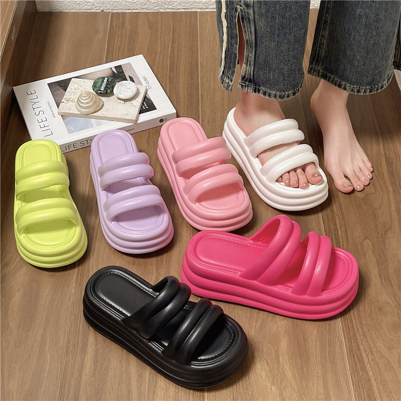 Thick-Soled Slippers for Women, Summer 2026 New Style, High-End Fashion Versatile Slide Sandals, Casual Loafers for Women