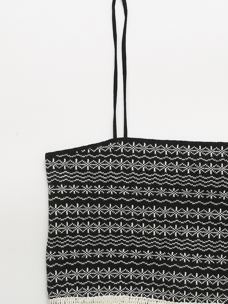 Women's 2024 Summer New Color blocked Striped Strap Slimming Half Skirt Set_voghion.com