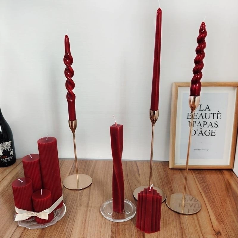Французская ретро бордовая ароматическая свеча, ниша, элитная романтическая свадебная свеча, подарок, красная свеча, новая свеча в китайском стиле