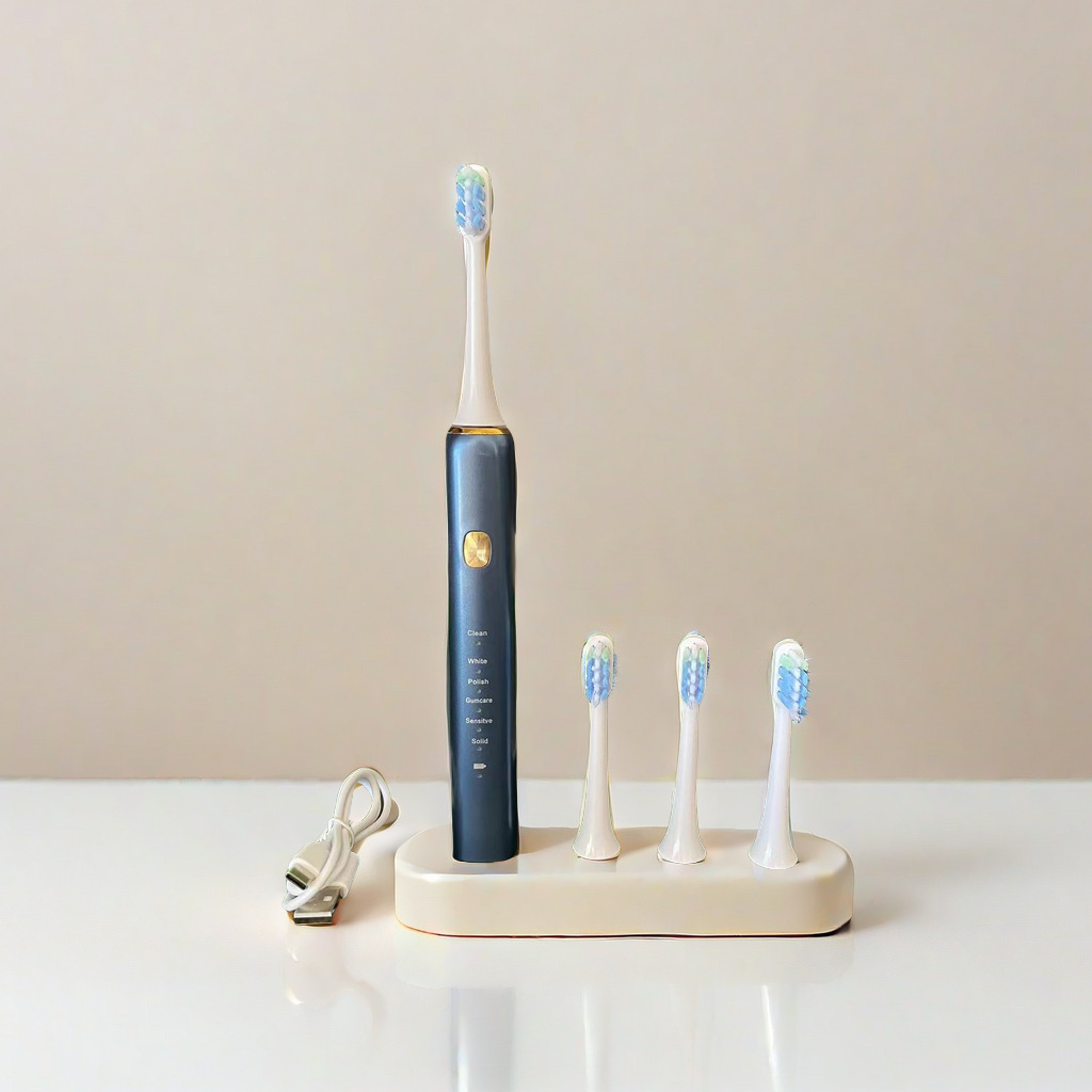 4 개의 브러시 헤드가있는 사파이어 여행 상자