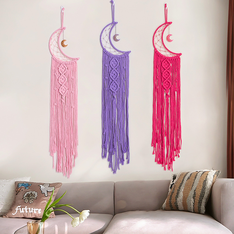 Ins Nordic Bohemian Moon Band Hand-woven Cotton Rope Wall Hanging Tapestry
