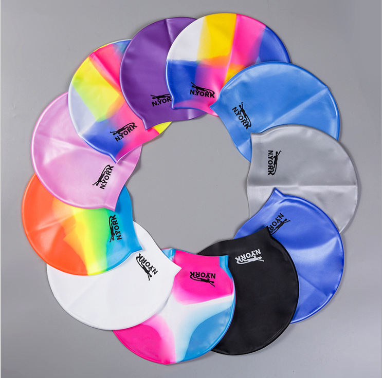 Waterproof elastic multicoloured swimming cap for men and women for…