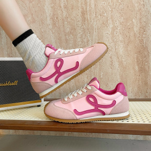 Korean Style Flat Sports Training Shoes Women's 2025 Spring New Arrival Fashionable All-Match Retro Wafff Casual Forrest Gump Shoes Trendy