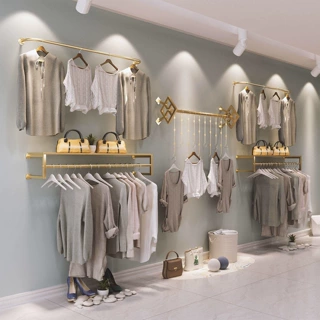服装店衣架展示架上墙货架童装壁挂衣架男女装侧挂创意装饰陈列架