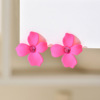 Cute fresh fashionable universal earrings, Korean style, simple and elegant design, flowered