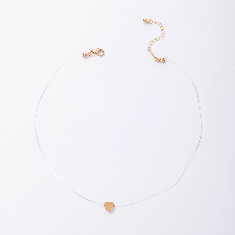 simple transparent invisible fish line zircon necklace diamond-studded clavicle chain female