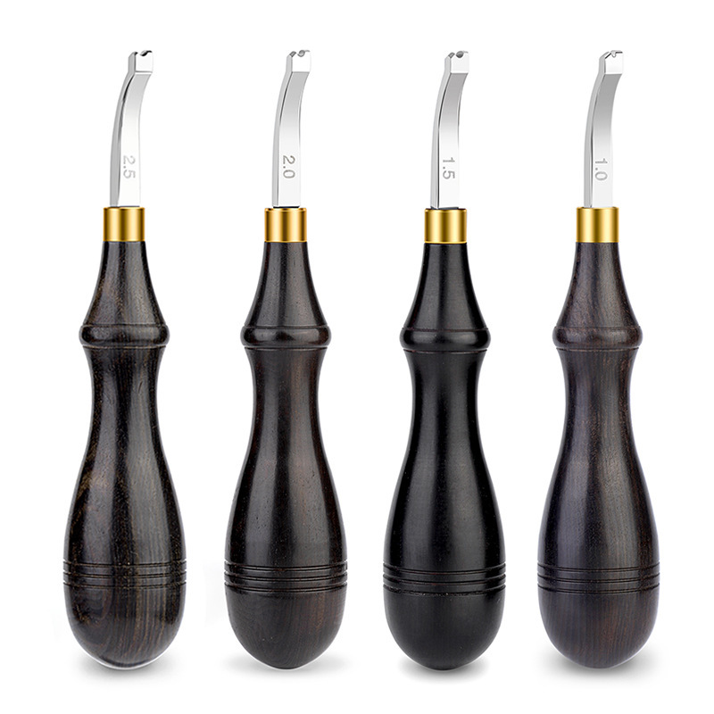 Artículos de cuero hechos a mano mango de ébano prensa de borde arqueada solitaria 1-2,5mm herramienta de recorte de cuero borde borde borde costura de cuero