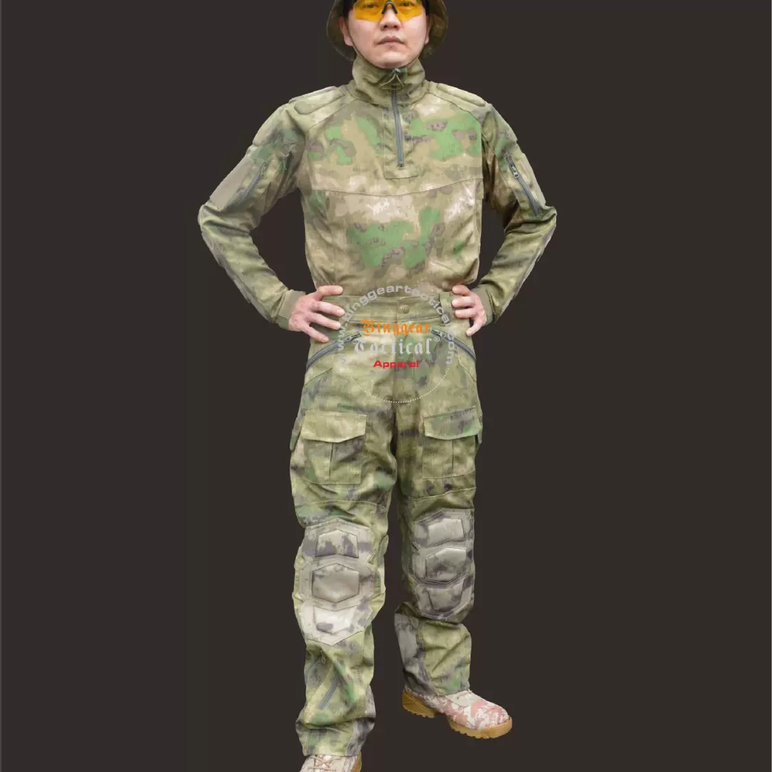 现货迷彩服战术套装野战CS作战服套装外军迷户外作训服三龟壳蛙服