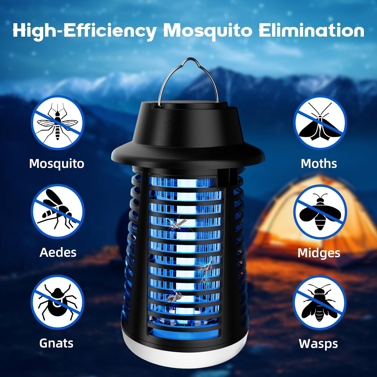 Cross-Border Led Light Electric Shock Mosquito Killer Lamp 15W Photocatalyst Uv Lamp Tube 4200V Mosquito Killer for Home and Outdoor Use
