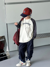 巴拉巴拉秋季中大男童长袖T恤新款童装儿童男孩字母打底衫个性潮t