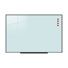 跨境办公壁挂会议室玻璃白板铝合金钢化玻璃白板挂墙磁吸普白白板