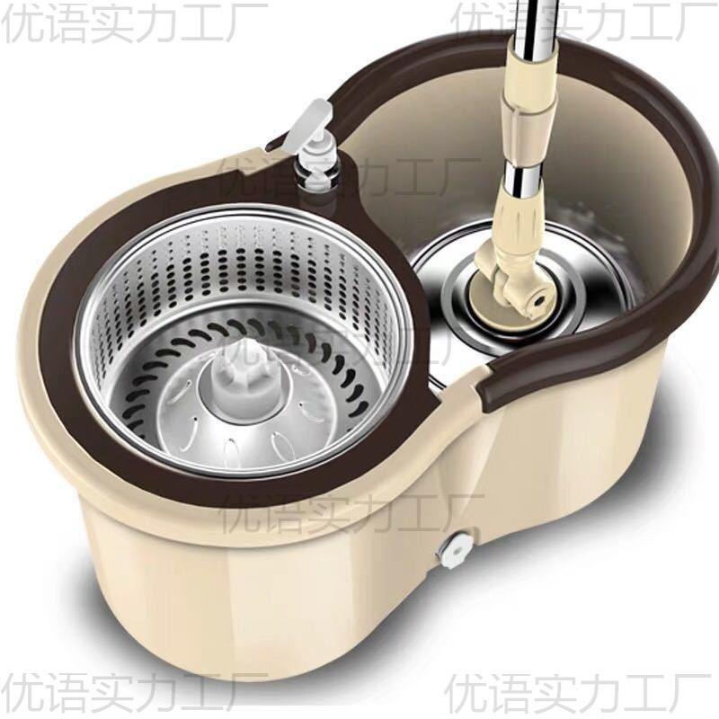 家用旋转拖把桶拖地桶墩布桶不锈钢自动干湿两用好神拖墩布头替换|undefined