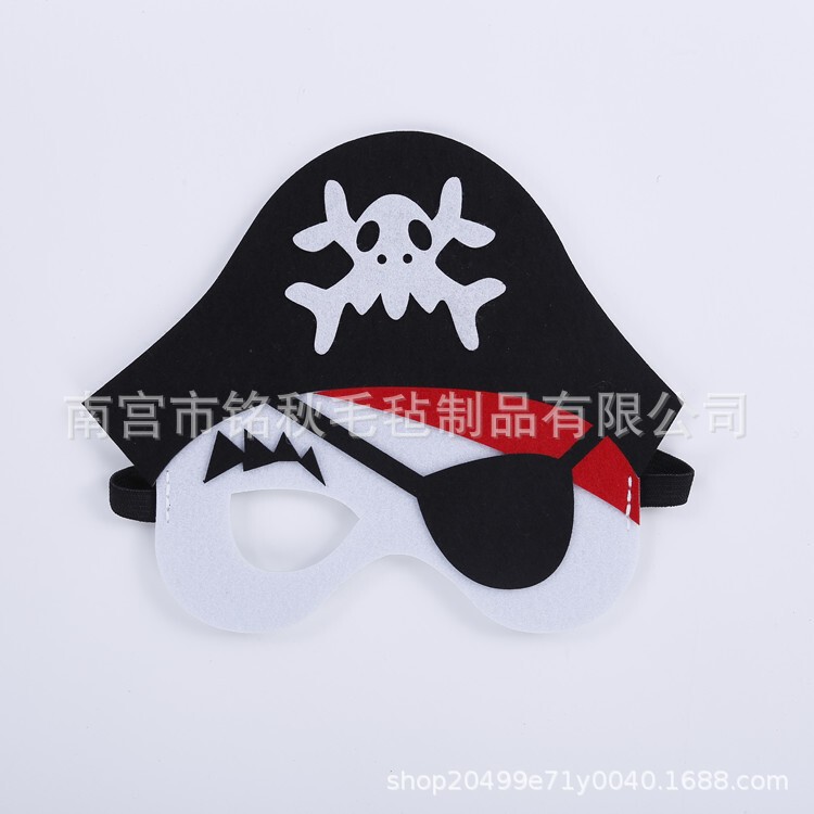 クロスボーダー卸売ハロウィンフェルトマスクプロムパーティー装飾クリスマスフェルトアイマスク海賊カボチャマスク|undefined