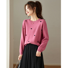 小爱心韩版轻奢毛衣女秋冬2025新款时尚洋气小个子宽松针织衫上衣