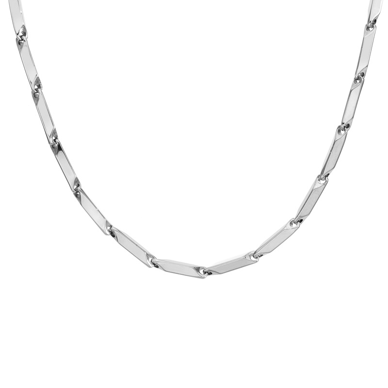 Collana con barra geometrica da uomo in acciaio e perline_voghion.com