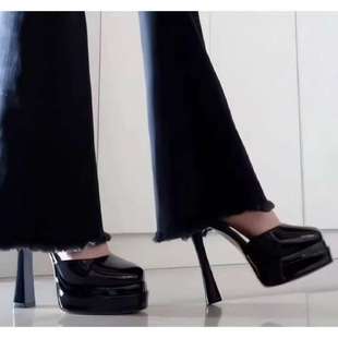 High Heels, Wedding Shoes, Waterproof Platform, Sexy Super High Heels, Barbie Shoes, Small Half-Cap Toe Women's Large Size French Mary Jane
