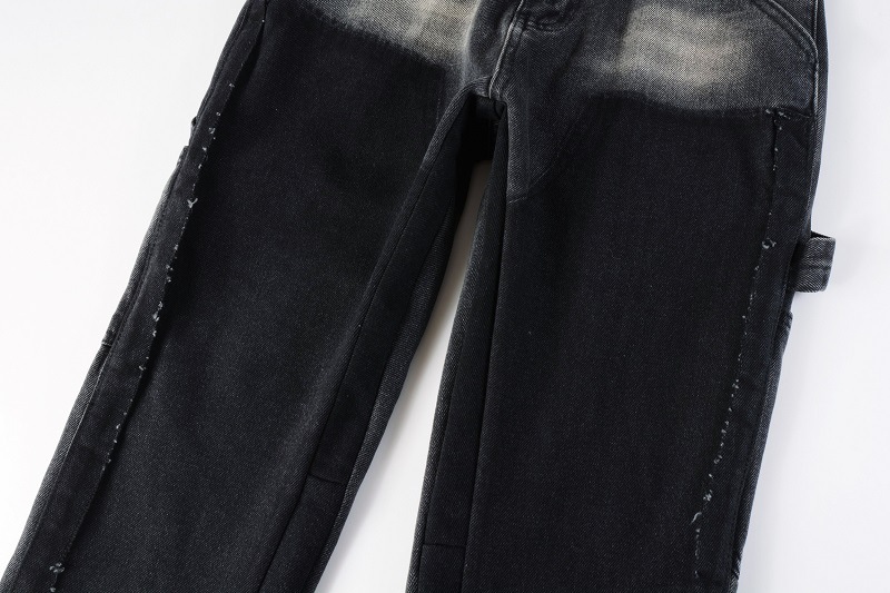 Jeans uomo vintage patchwork con gamba a zampa lavaggio chiaro_voghion.com
