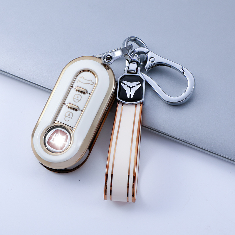 Funda llave plegable Fiat de 3 Llaves aplicable 500 Boyue Bravo Feixiang Iveco Golden Edge car key case