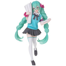 初音手办 眼镜校服美少女手办 16周年初音未来二次元动漫摆件模型