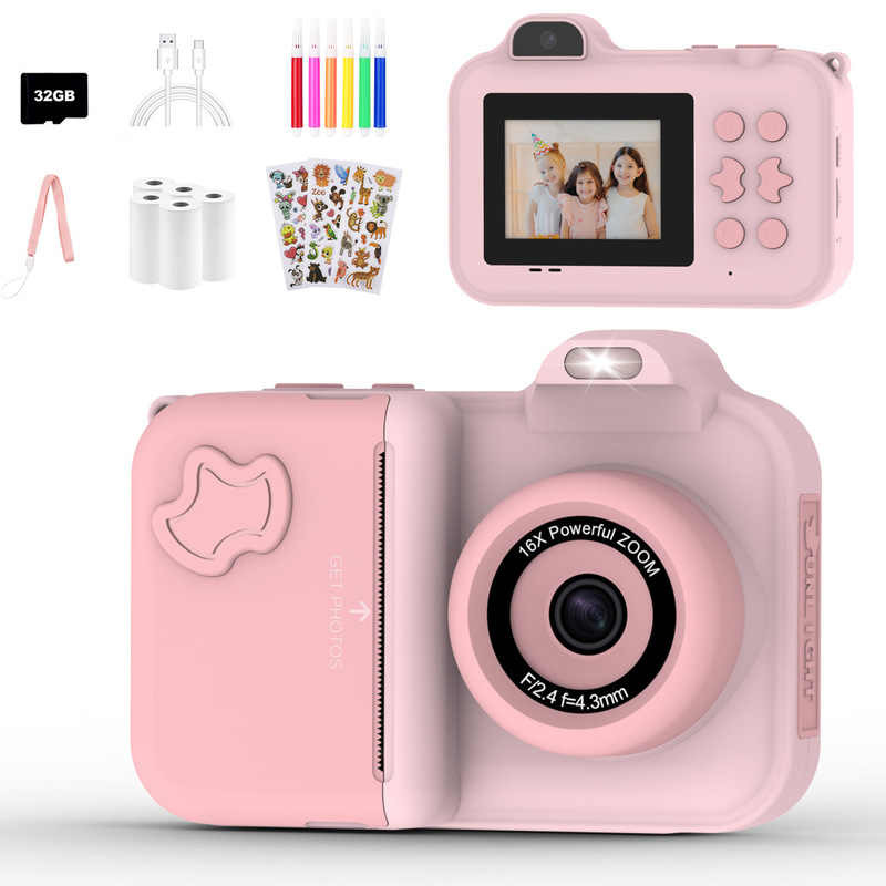 New S1 children's smart print camera 2.4 inch screen with flash front and rear cameras can take selfies