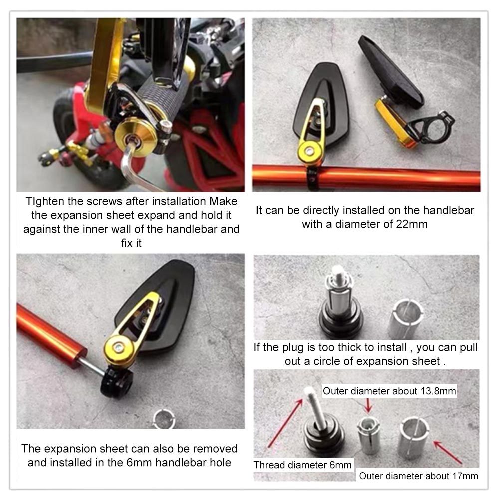 Modified motorcycle rearview mirror universal retro handlebar mirror aluminum alloy CNC for Harley/Chunfeng 150NK