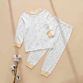 2023秋冬新款套装全棉全开套装印花婴幼儿套装儿童长袖两件套睡衣