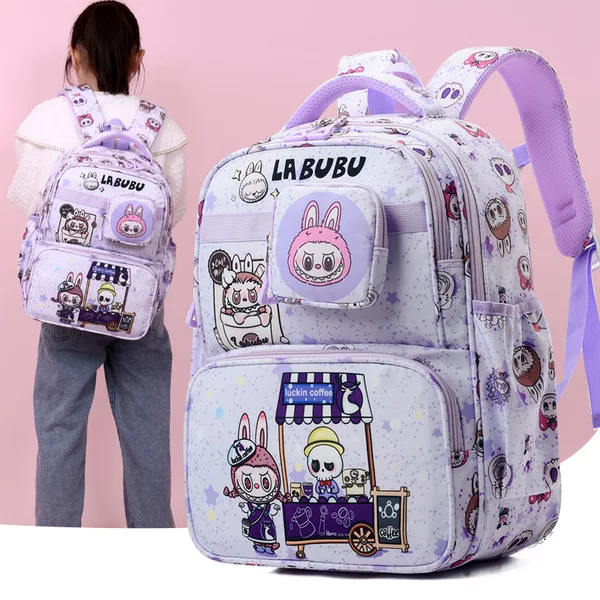 Large-Capacity Kidsren's Schoolbags, Lightweight Spine-Protecting Schoolbags for Primary School Students in Grades 1-3, Cute Kindergarten Backpacks