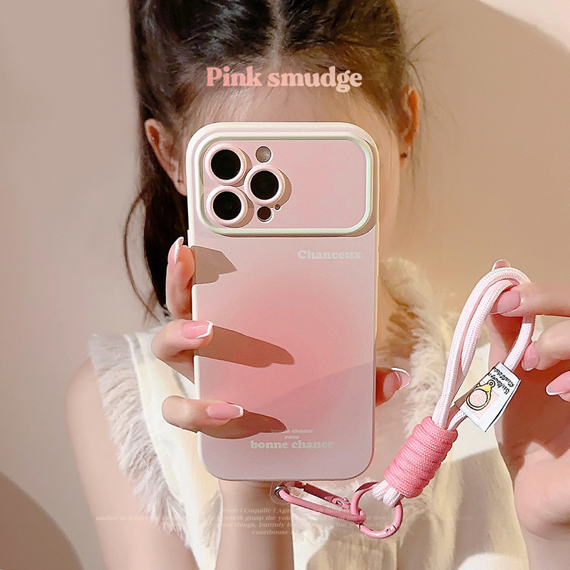 Pink Girly Gradient Suitable for iPhone 17 Apple 15 Phone Case 13 Pro Max Lanyard Niche 16 Soft Case 12