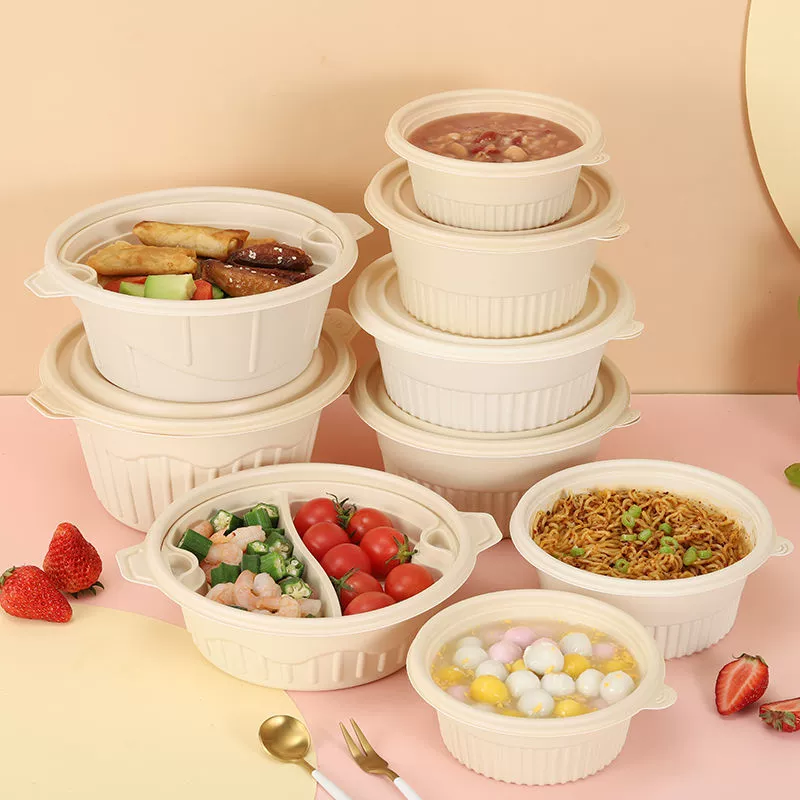 Биоразлагаемый одноразовый ланч-бокс из кукурузного крахмала, упаковочная коробка для дома, кемпинга, пикника, пищевая миска, ланч-бокс