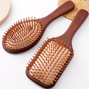 Wedding Red Sandalwood Comb, Same Style Bamboo Air Cushion Comb, Household Solid Wood Comb, Women's Hair Smoothing Comb, Care Cleaning Comb