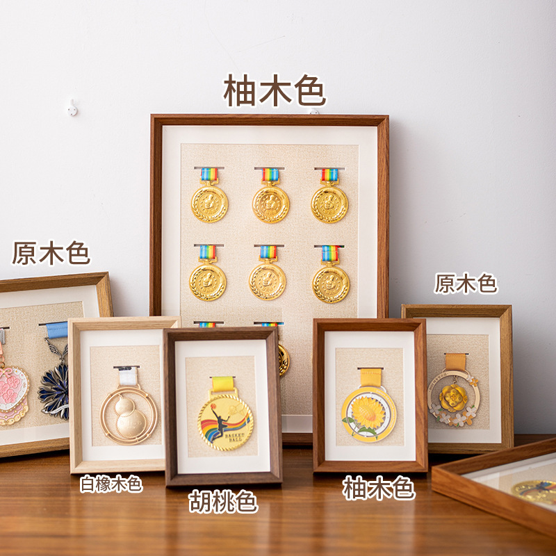 Medal Photo Frame Sports Meeting Marathon Hanging Display Stand Decoration Honor Gold, Silver and Bronze Medal Medal Commemorative Plaque Storage