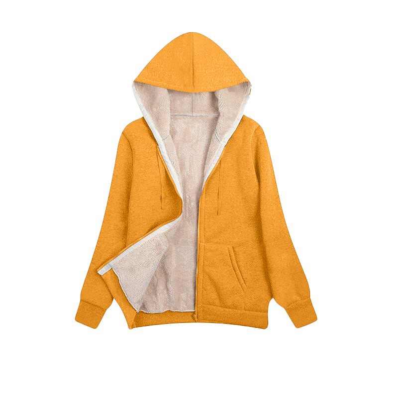 Damen Plüsch Strickjacke Mit Kapuze Winter Kapuzenpullover Jacke_voghion.com
