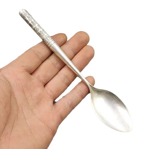Copper silver-plated household practical soup spoon Pfaff long spoon tableware e-commerce live broadcast factory supply wholesale