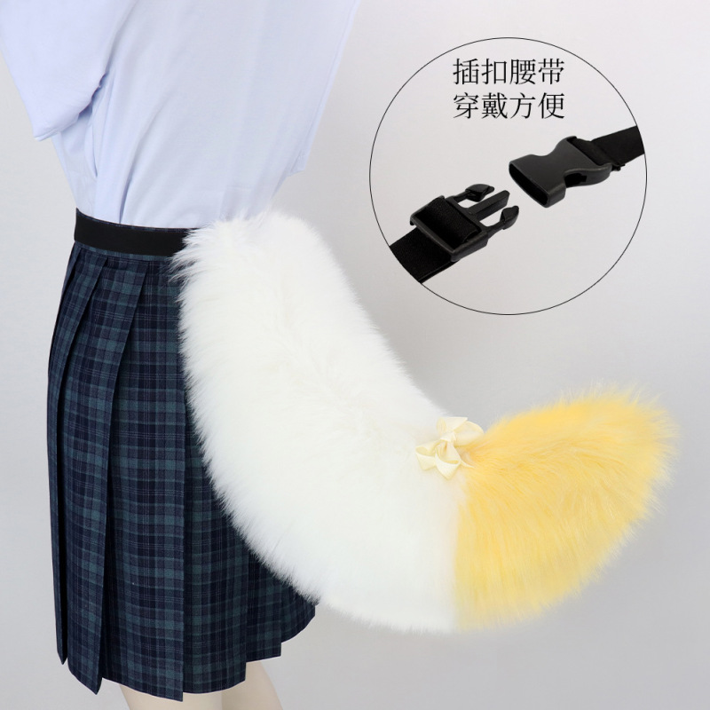 ハロウィーンの手作り獣の尾のぬいぐるみのふわふわした尾の多色のシミュレーション犬の尾Lolitaキツネの漫画の装飾|undefined