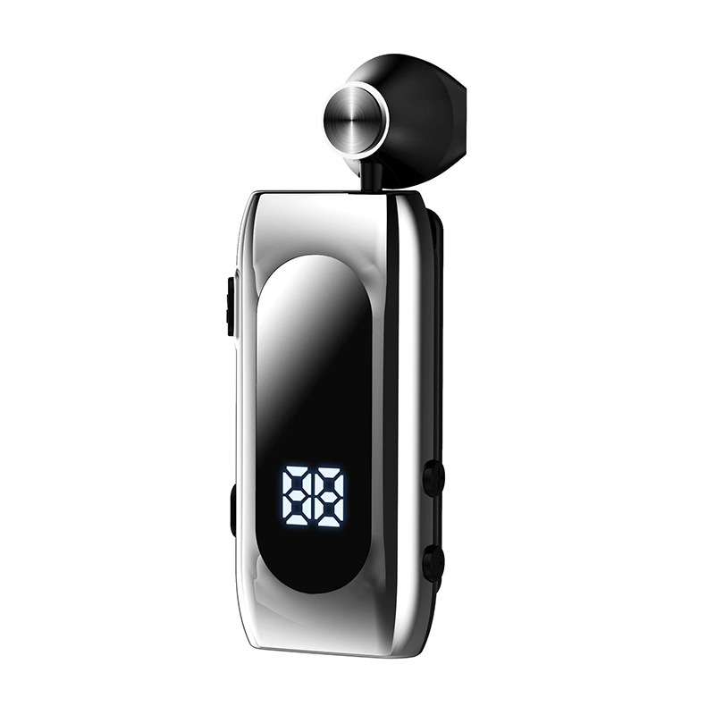 超長時間バッテリー搭載、伸縮式ケーブル付きBluetoothイヤホン、売れ筋片耳インイヤータイプ、着信時バイブレーション機能付きビジネスイヤホン|undefined