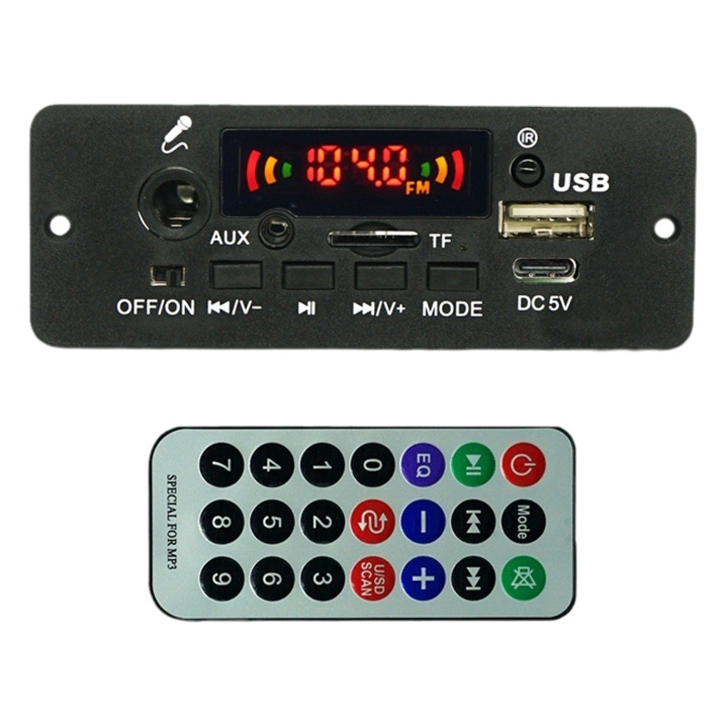 JQ tablero del amplificador 2*5W Función de micrófono de conexión MP3 decodificador bordo módulo Bluetooth coche MP3 decodificador