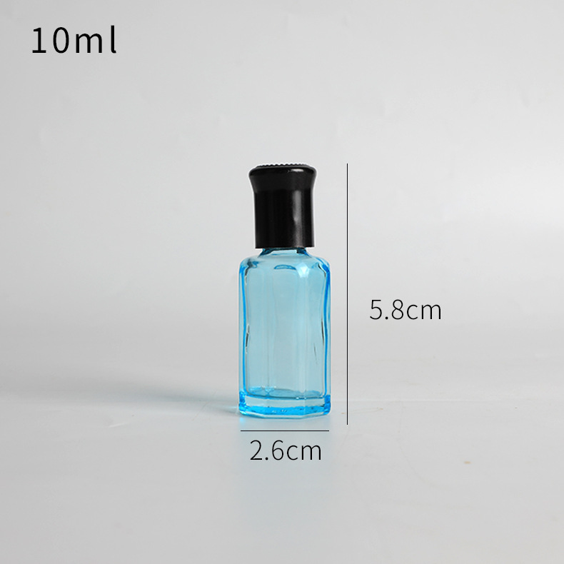 Botella de bola de rodillo de 10ml botella de perfume de aceite esencial de vidrio engrosado colorido sub-botella de viaje pequeña botella vacía botella de cuentas de muestra de masaje