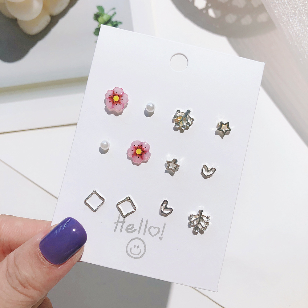 Stoving Varnish Design Sweet Style Sweet Animal Fruit Flower Alloy Stoving Varnish Women's Ear Studs 1 Set