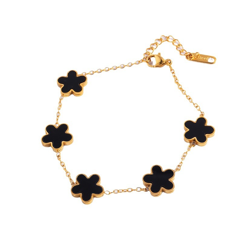 Jewelry & Accessories five petal flower DIY bracelet for women, all match, high grade, non fading, exquisite titanium steel bracelet DIY_voghion.com