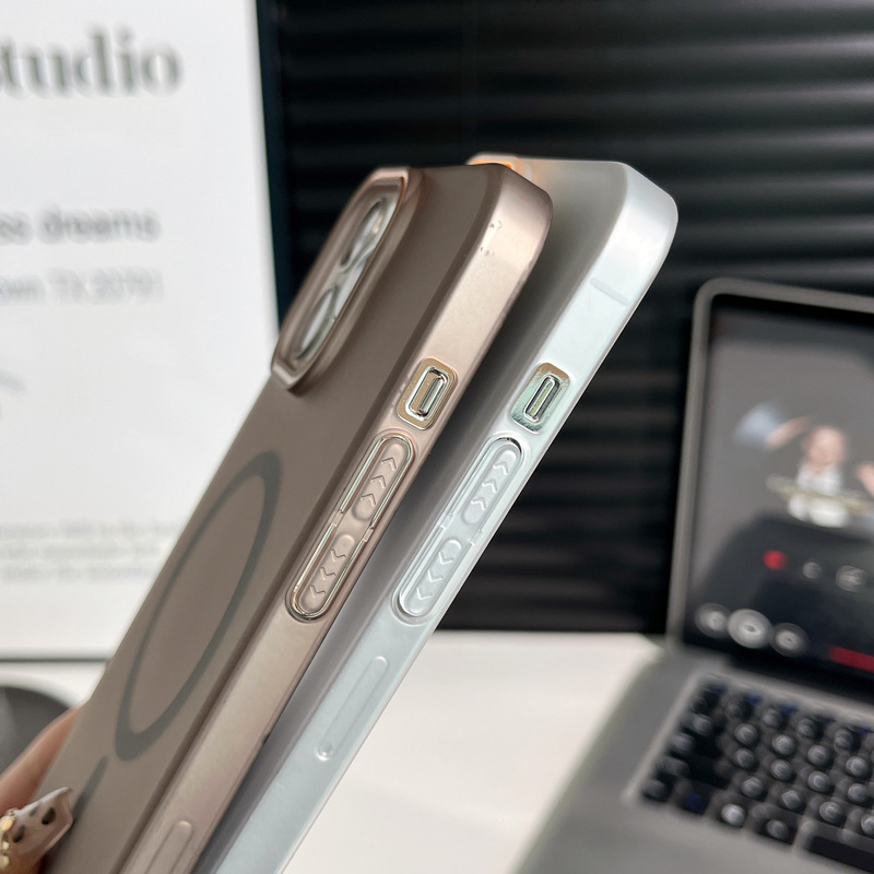 适用iPhone17Air手机壳磁吸撞色肤感超薄磨砂苹果16promax保护套|undefined
