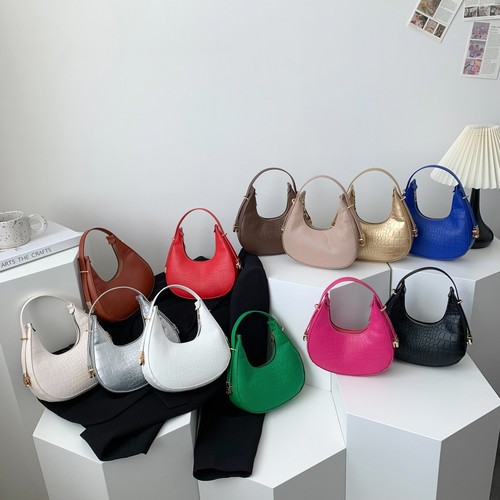 Foreign trade trendy contrast color bags for women  new fashion shoulder bag portable fashion armpit simple crossbody bag