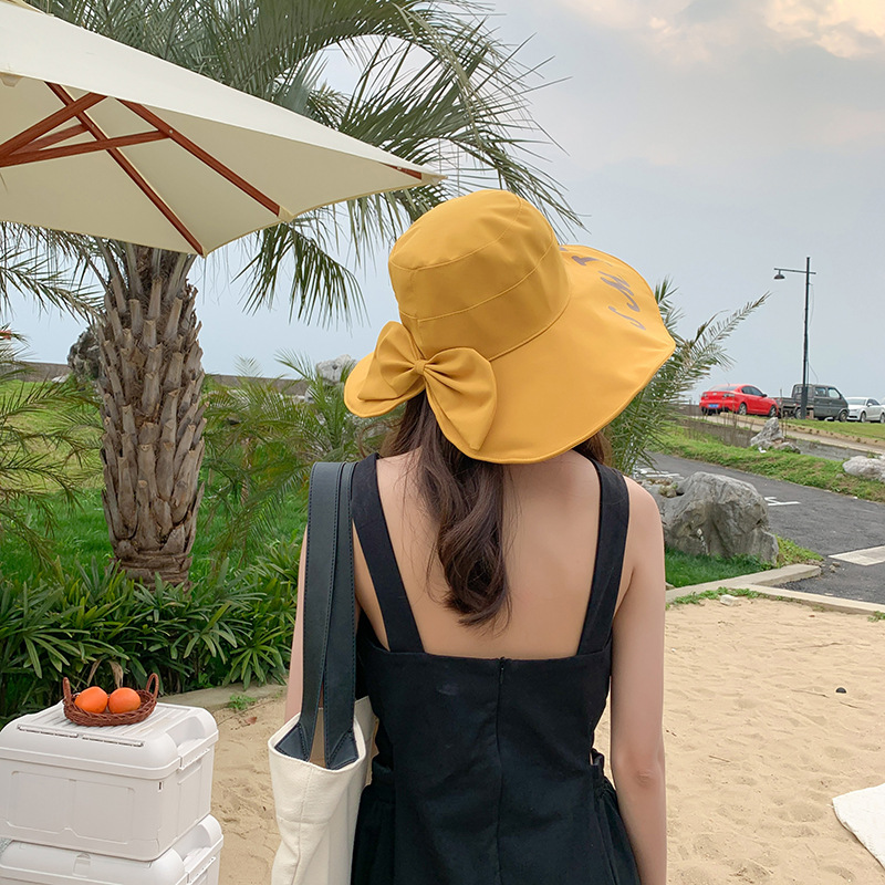 new letter print yellow floppy hat NSCM55559