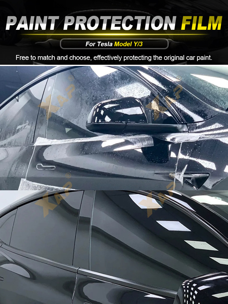 Cross-border exclusive for Tesla Model3_Y17-23TPU invisible paint anti-scratch brightening protective film
