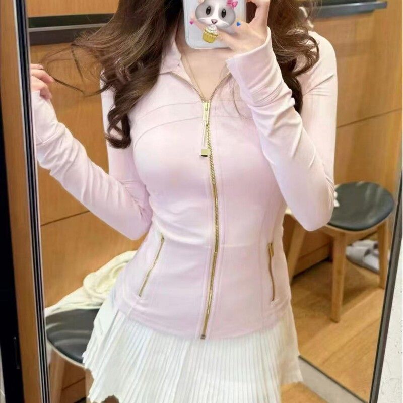 High-End Yoga Clothing Defina Style Sports Jacket, Sun-Protective Thin Fitness Slim-Fit Stand-Collar Jacket for Women High-End Yoga Clothing Defina Style Sports Jacket, Sun-Protective Thin Fitness Slim-Fit Stand-Collar Jacket for Women