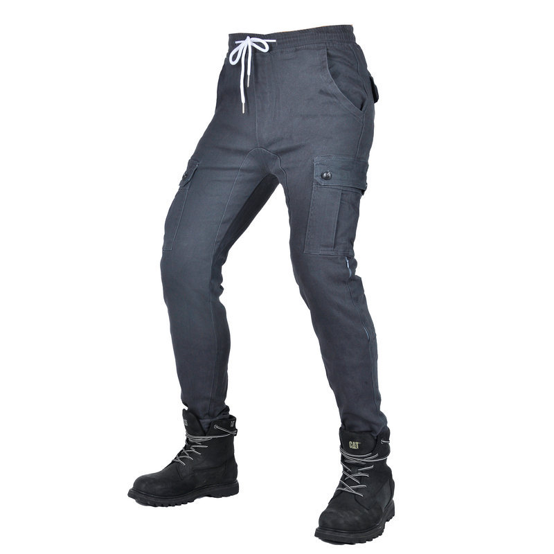 American retro overoles de los hombres de la motocicleta de invierno pantalones de montar casual motocicleta resistente a la gota de pierna ancha tobillo-atado pantalones forrados de lana