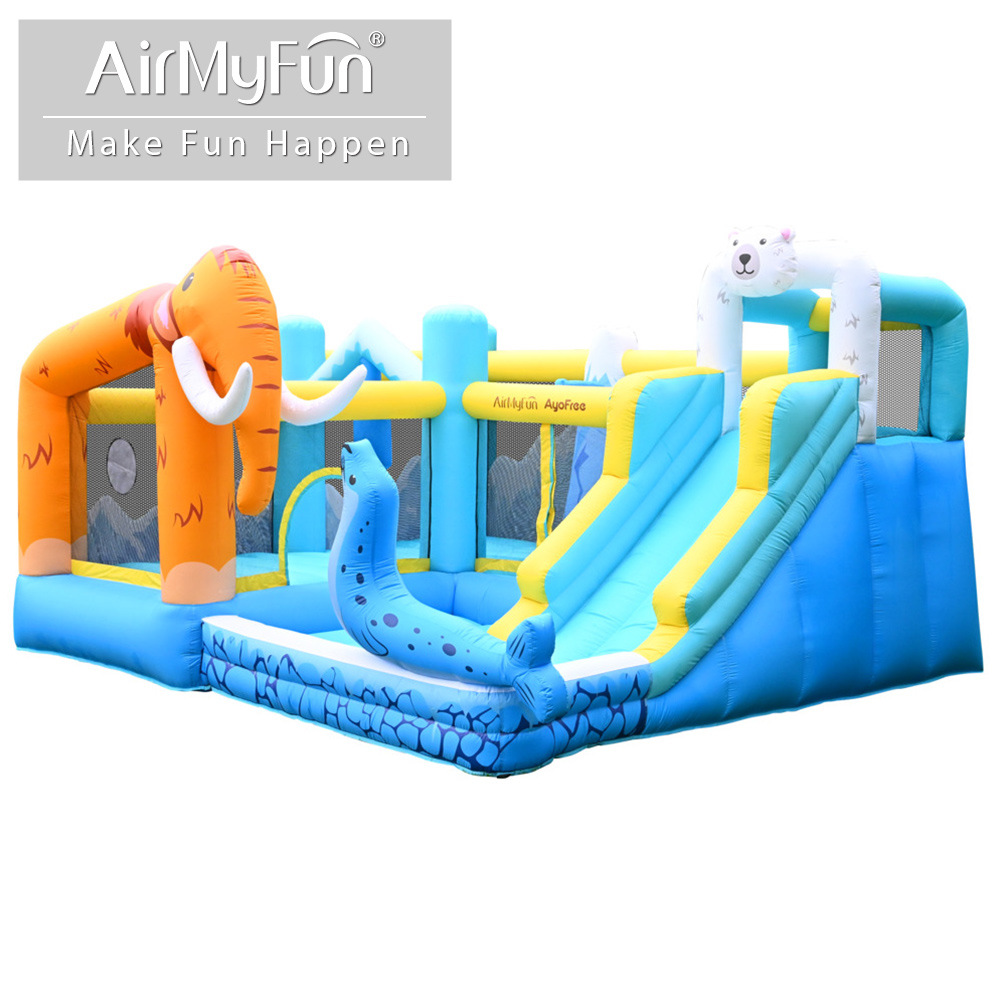 AMF| Castillo infantil doméstico pequeño castillo infláble de fiesta interior parque infantil deslizante infláble combinación de cama de salto